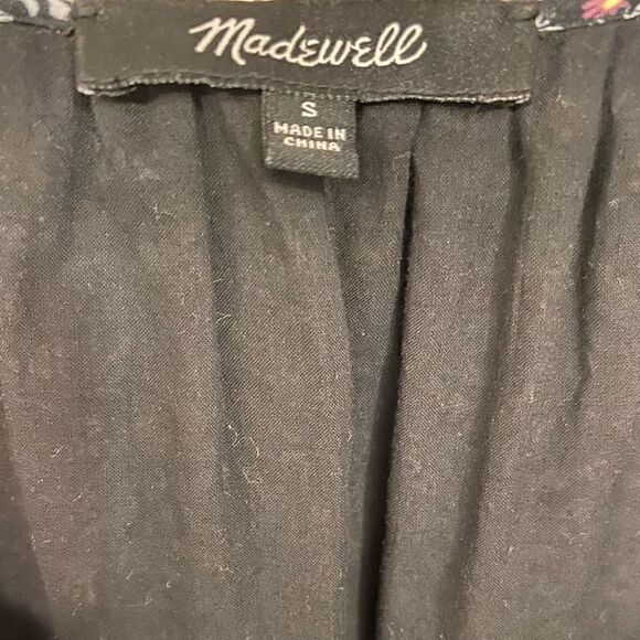 Madewell Ruffle Floral Print Button Front Trapeze Mini Dress | Size Small - Picture 7 of 9